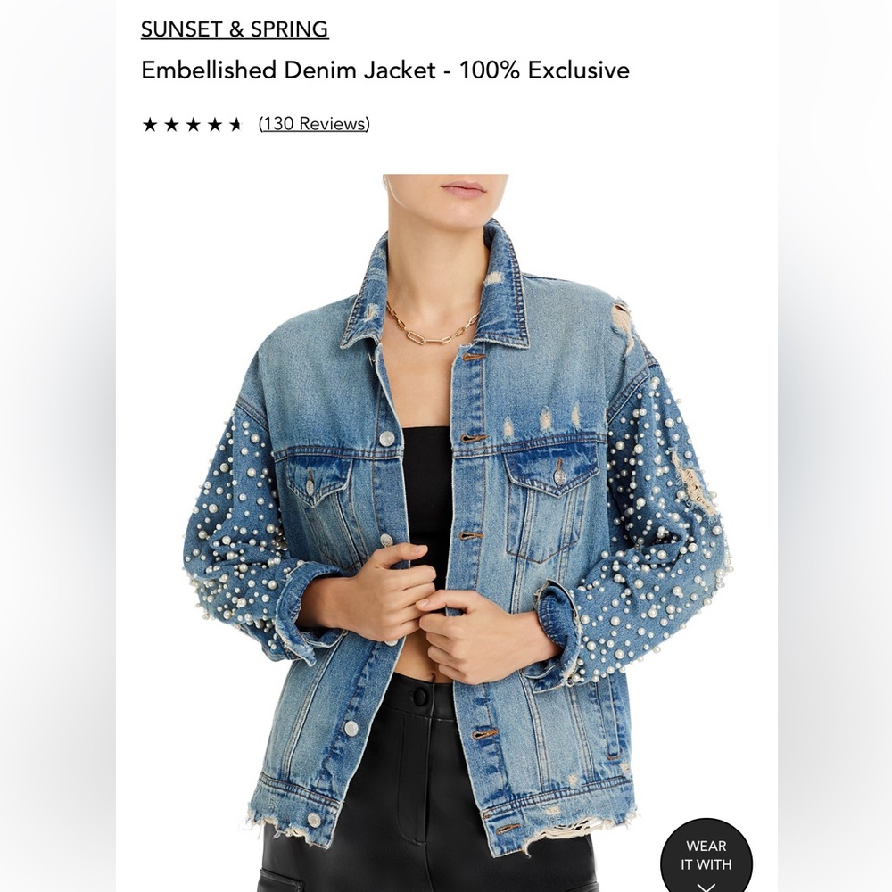 Sunset & Spring Embellished Denim Jacket